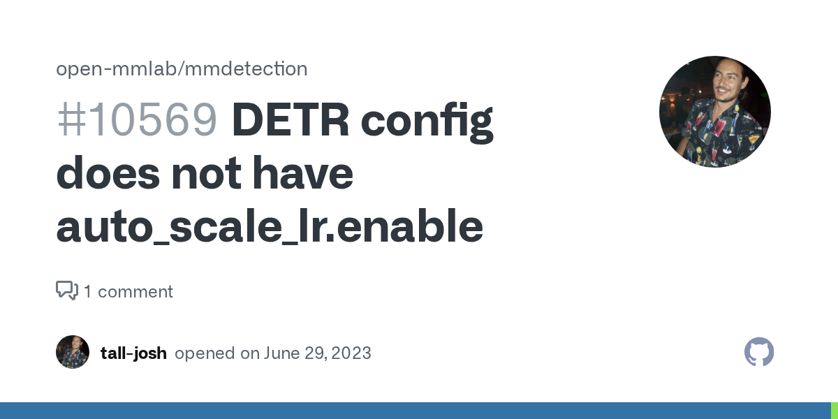 DETR config does not have auto_scale_lr.enable · Issue 10569 · open