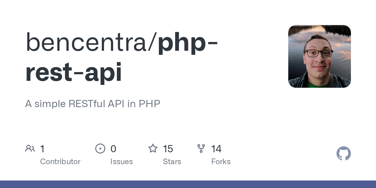 GitHub bencentra/phprestapi A simple RESTful API in PHP