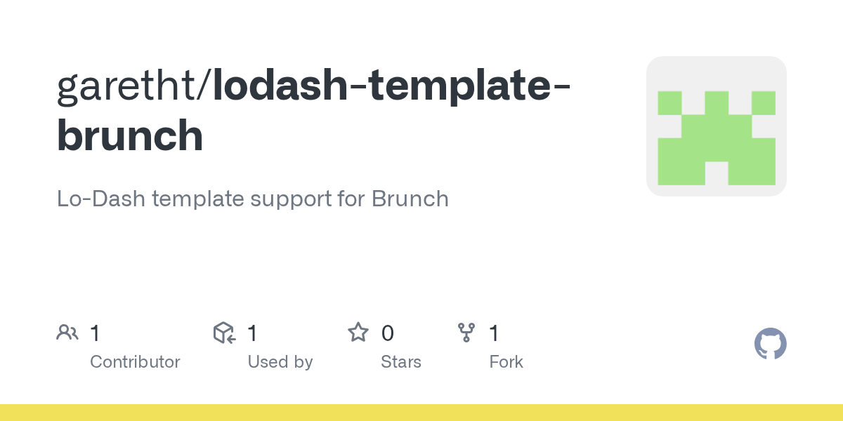 GitHub garetht/lodashtemplatebrunch LoDash template support for