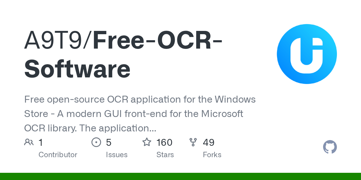 GitHub A9T9/FreeOCRSoftware Free opensource OCR application for