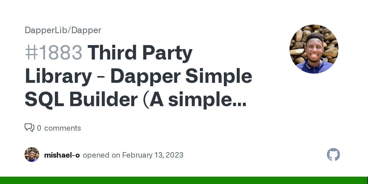 Third Party Library Dapper Simple SQL Builder (A simple SQL builder for Dapper using string