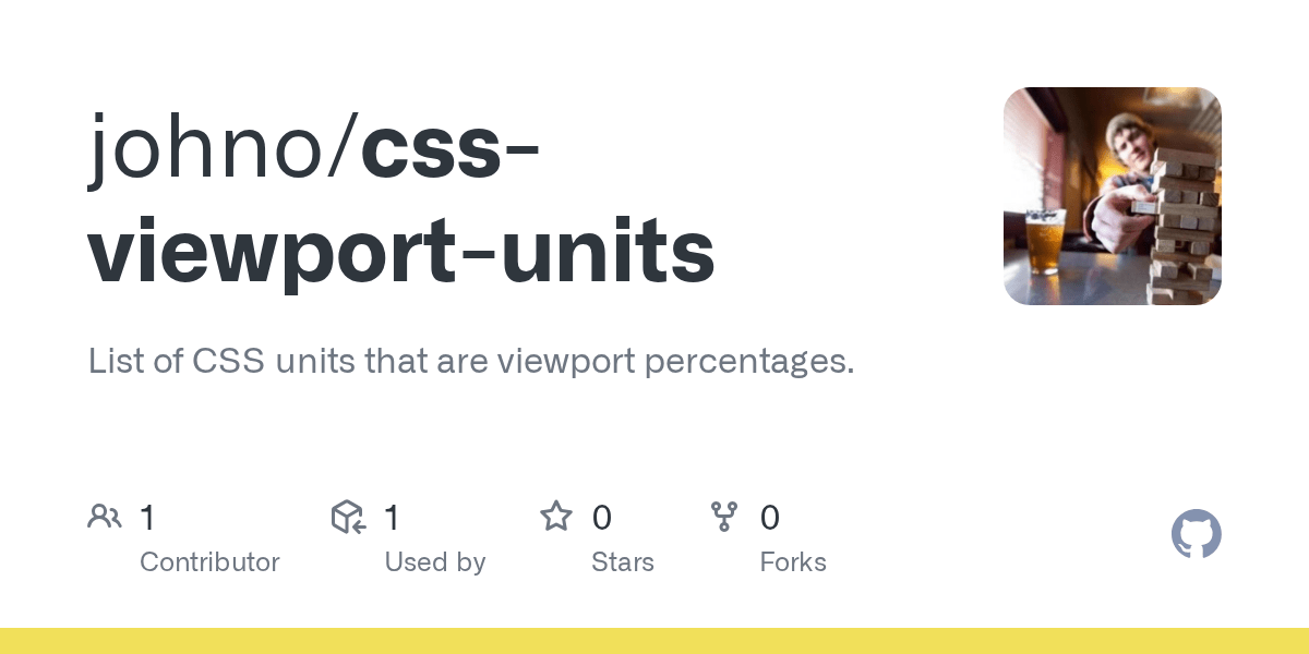 GitHub johno/cssviewportunits List of CSS units that are viewport
