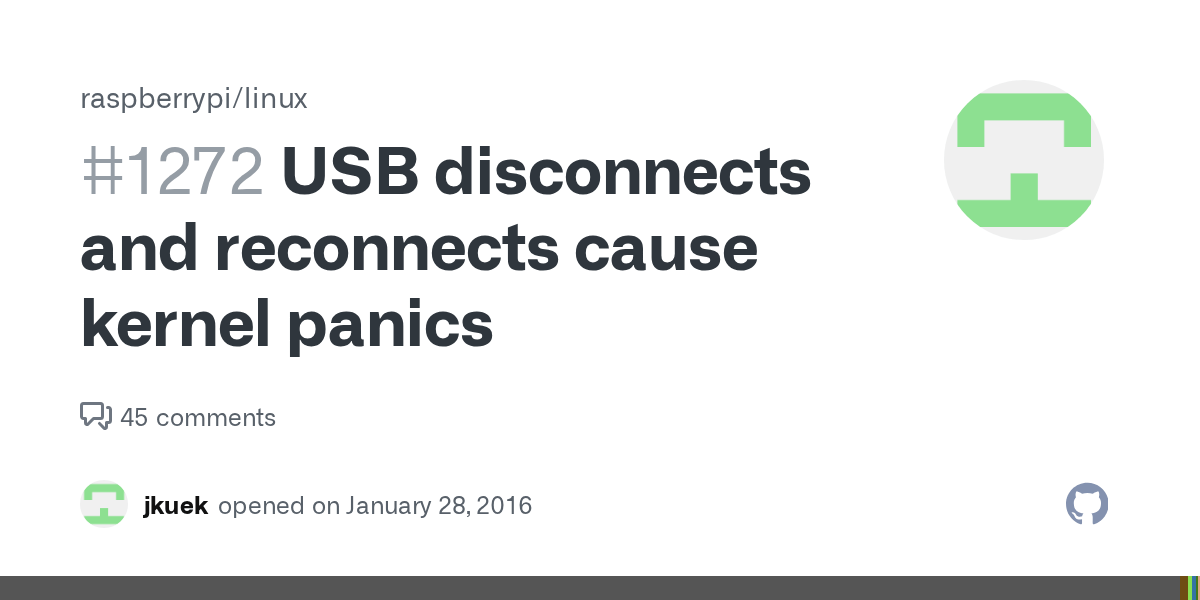 USB disconnects and reconnects cause kernel panics · Issue 1272