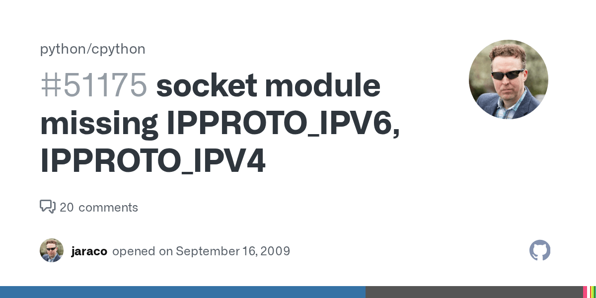 socket module missing IPPROTO_IPV6, IPPROTO_IPV4 · Issue 51175
