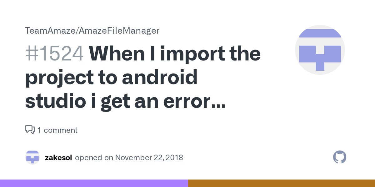 When I import the project to android studio i get an error "Android