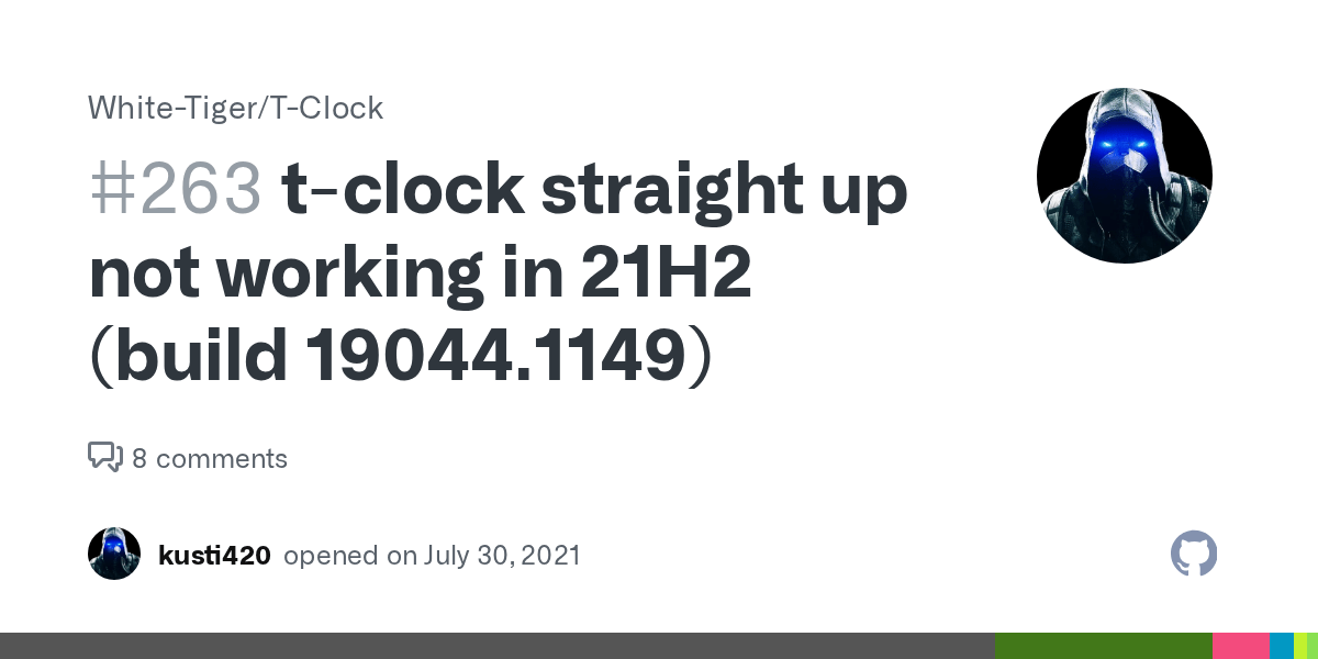 tclock straight up not working in 21H2 (build 19044.1149) · Issue 263