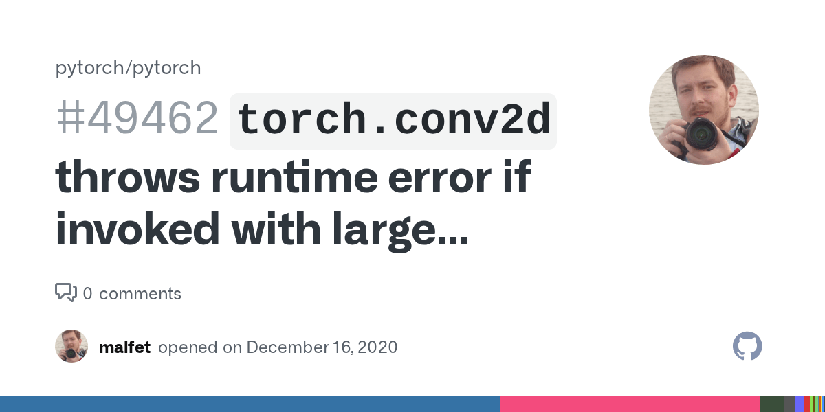 `torch.conv2d` throws runtime error if invoked with large kernels