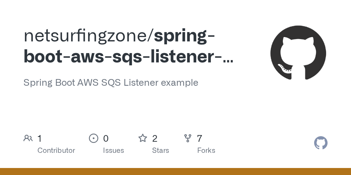 GitHub netsurfingzone/springbootawssqslistenerexample Spring Boot AWS SQS Listener example