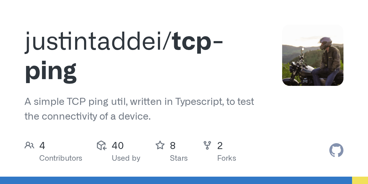 GitHub justintaddei/tcpping A simple TCP ping util, written in