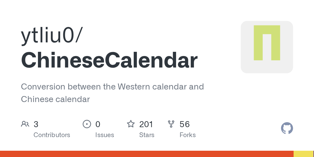 GitHub ytliu0/ChineseCalendar Conversion between the Western