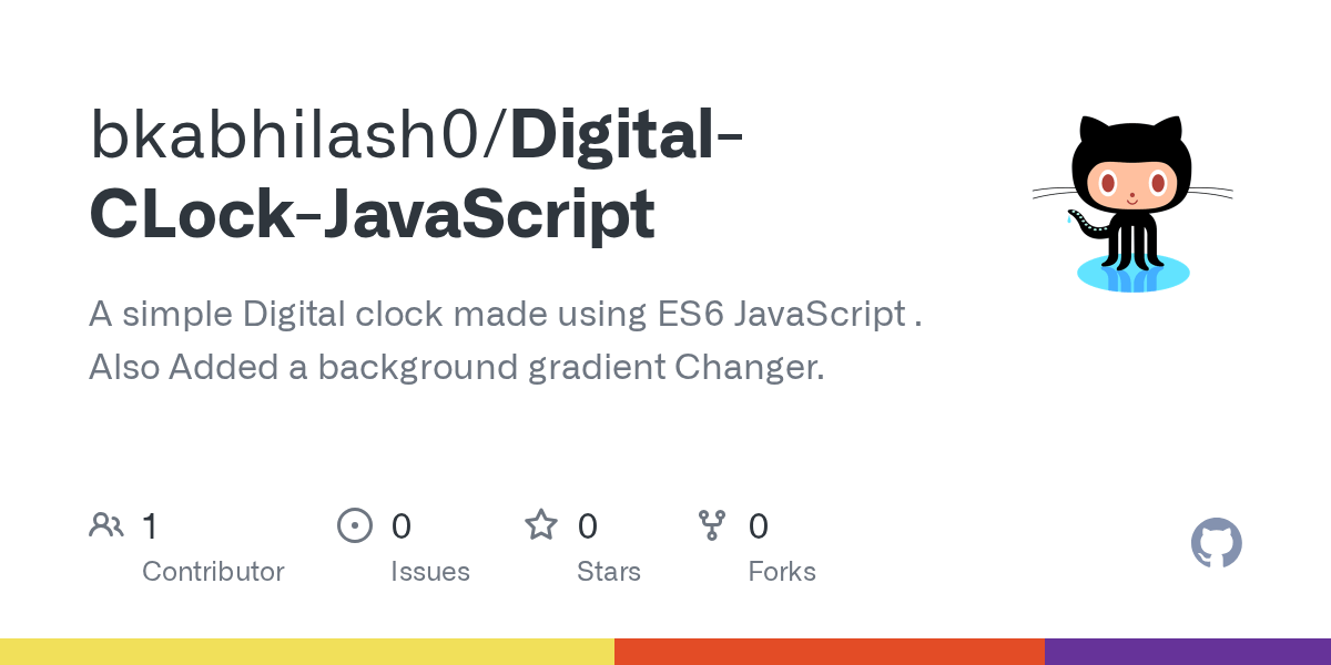 GitHub bkabhilash0/DigitalCLockJavaScript A simple Digital clock