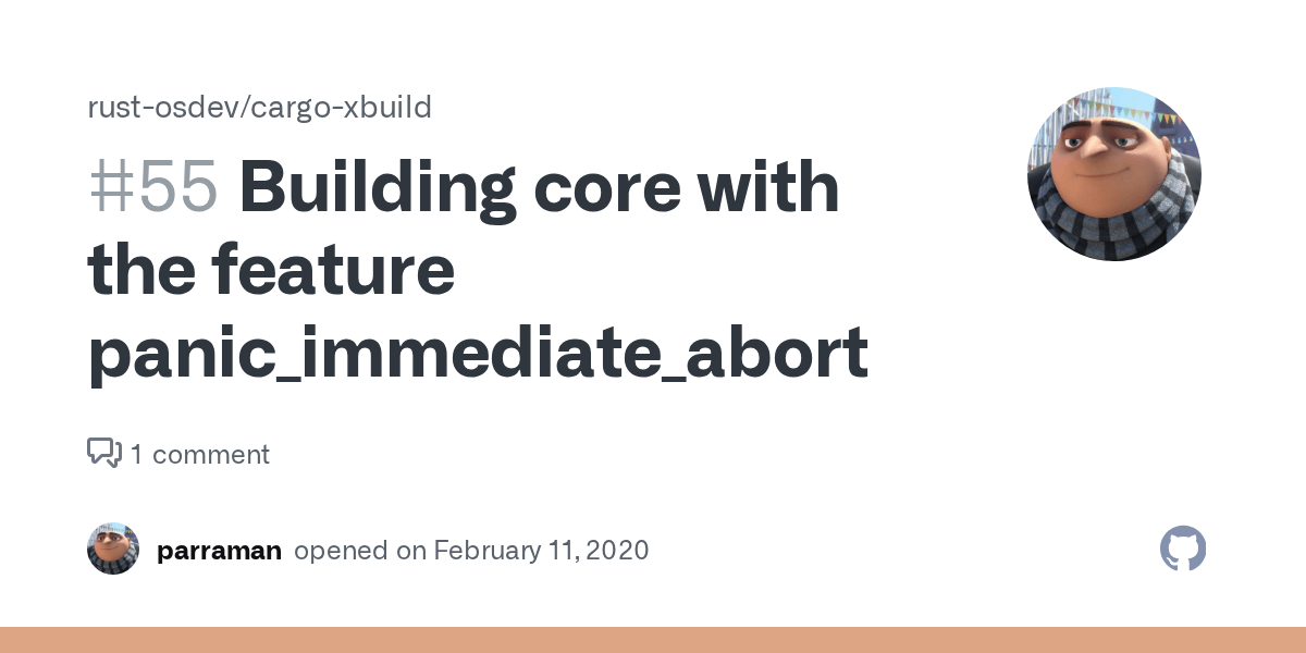 Building core with the feature panic_immediate_abort · Issue 55 · rust