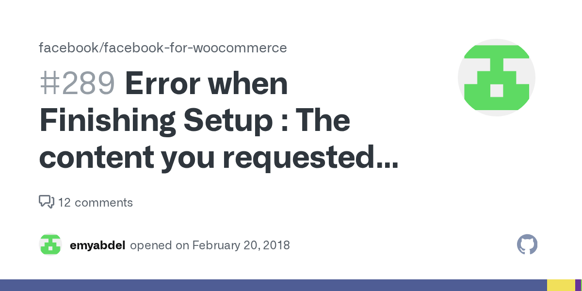 Error when Finishing Setup The content you requested cannot be