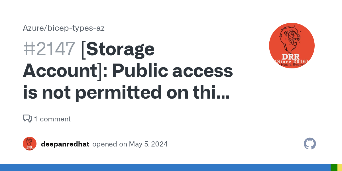 [Storage Account] Public access is not permitted on this storage