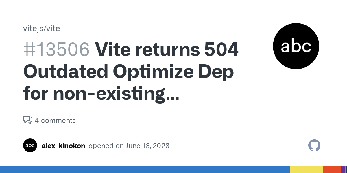 Vite returns 504 Outdated Optimize Dep for nonexisting resource