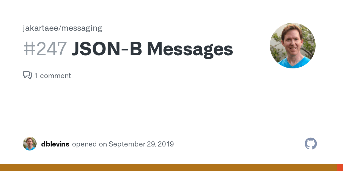 JSONB Messages · Issue 247 · jakartaee/messaging · GitHub