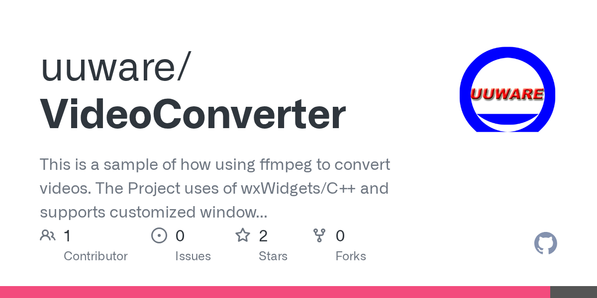 GitHub uuware/VideoConverter This is a sample of how using ffmpeg to