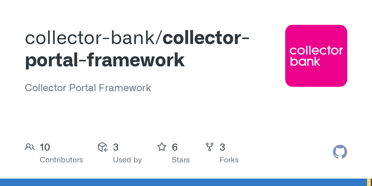 GitHub - collector-bank/collector-portal-framework: Collector Portal