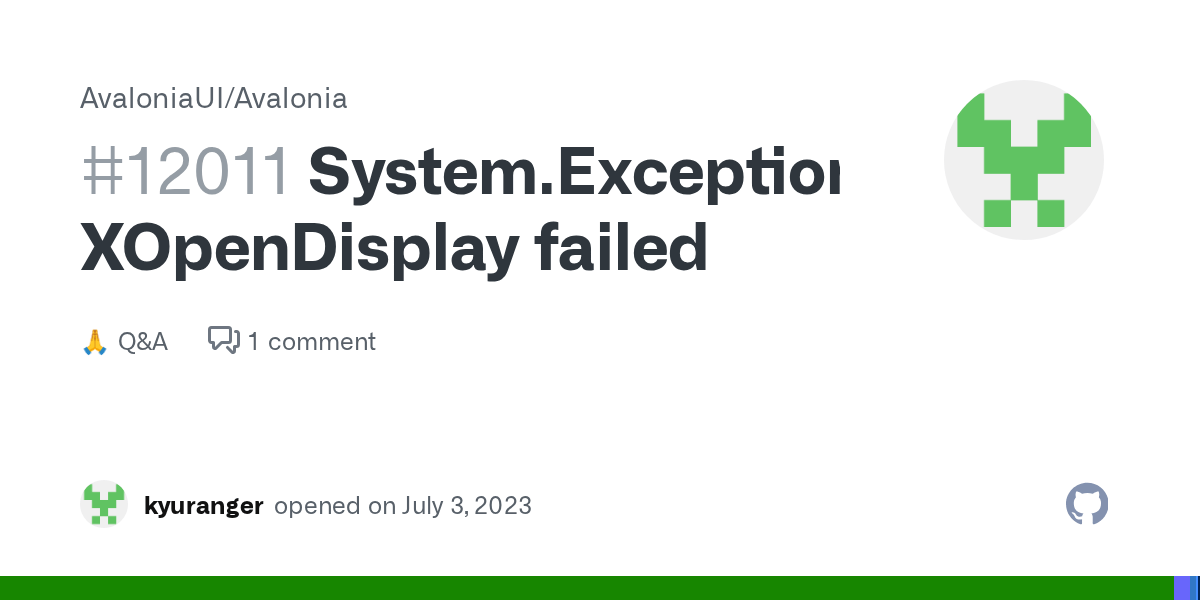 System.Exception XOpenDisplay failed · AvaloniaUI Avalonia