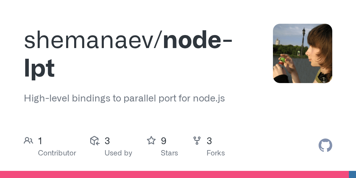 GitHub shemanaev/nodelpt Highlevel bindings to parallel port for
