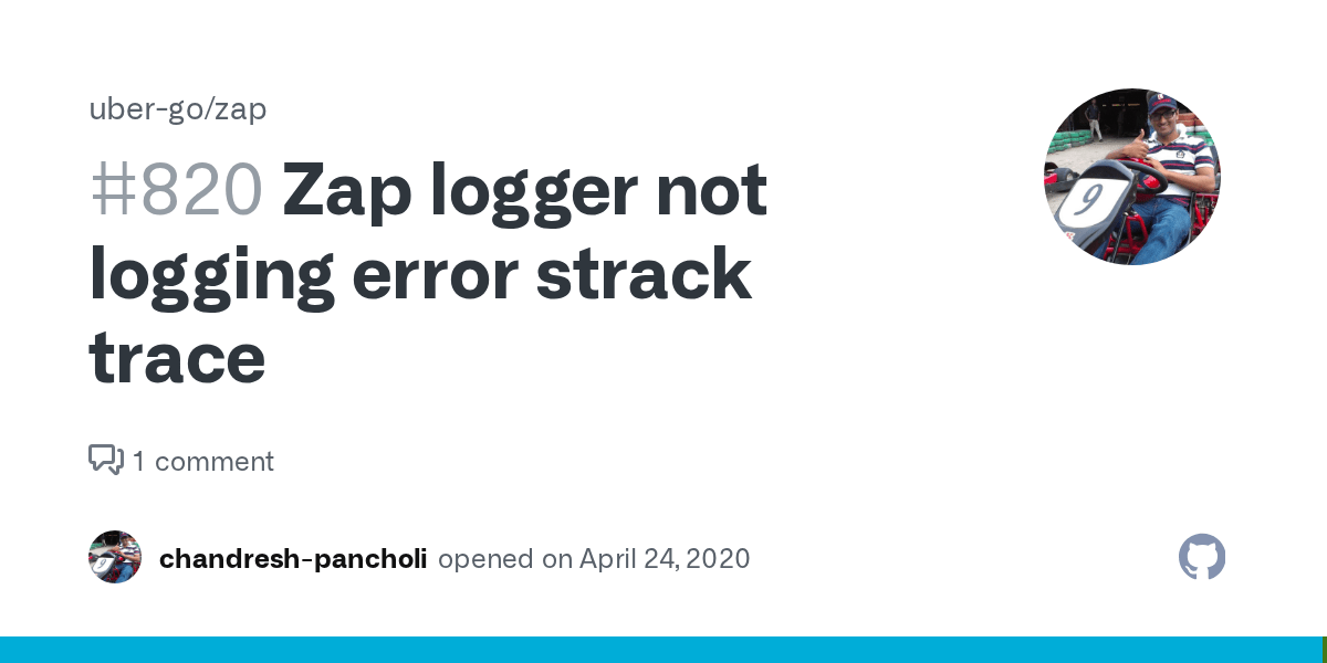 Zap logger not logging error strack trace · Issue 820 · ubergo/zap