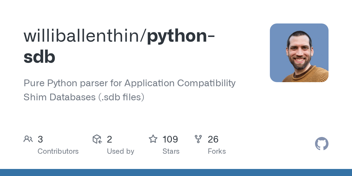 GitHub williballenthin/pythonsdb Pure Python parser for Application
