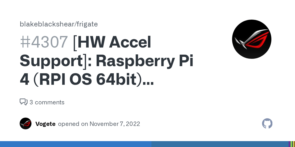 [HW Accel Support] Raspberry Pi 4 (RPI OS 64bit) hardware acceleration