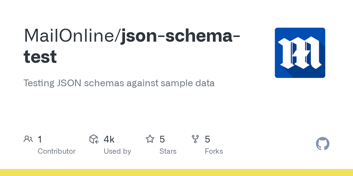 GitHub Testing JSON schemas against