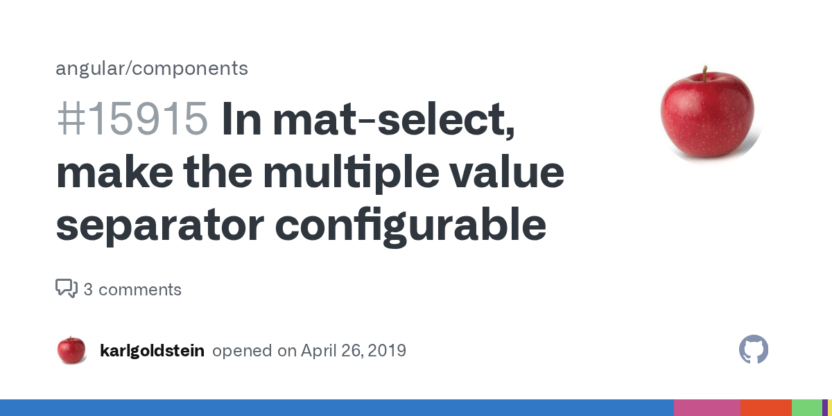 In matselect, make the multiple value separator configurable · Issue