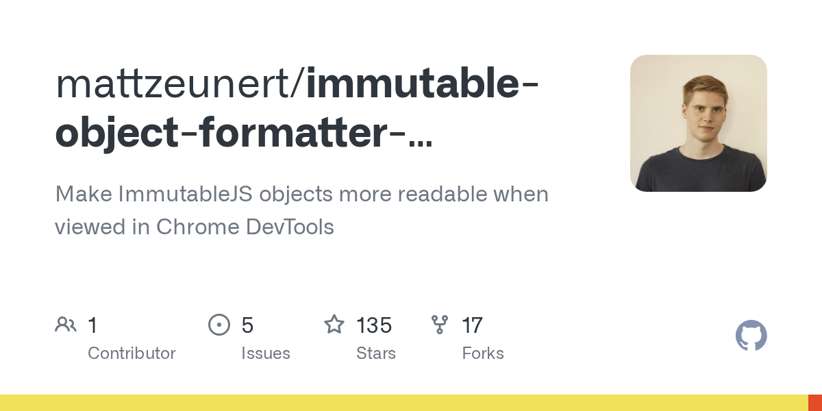GitHub mattzeunert/immutableobjectformatterextension Make