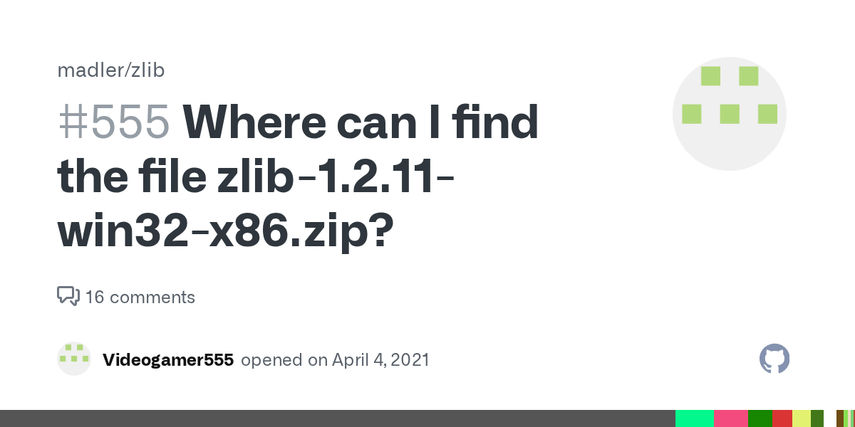 Where can I find the file zlib1.2.11win32x86.zip? · Issue 555