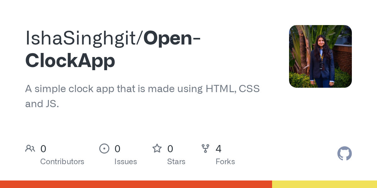 GitHub IshaSinghgit/OpenClockApp A simple clock app that is made