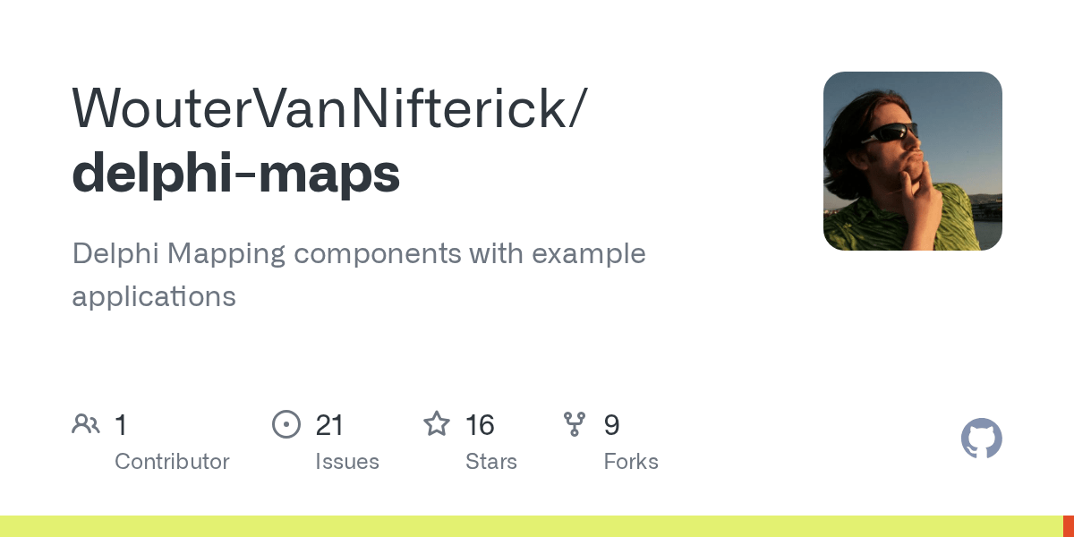 GitHub WouterVanNifterick/delphimaps Delphi Mapping components with