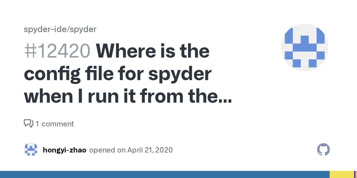 Where is the config file for spyder when I run it from the local git