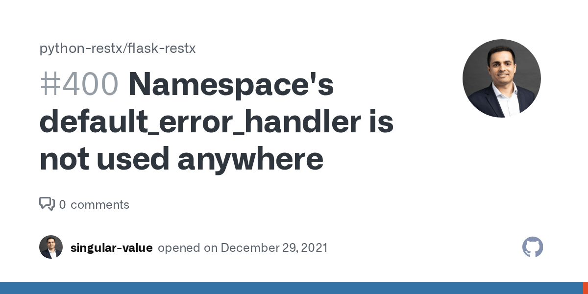 Namespace's default_error_handler is not used anywhere · Issue 400