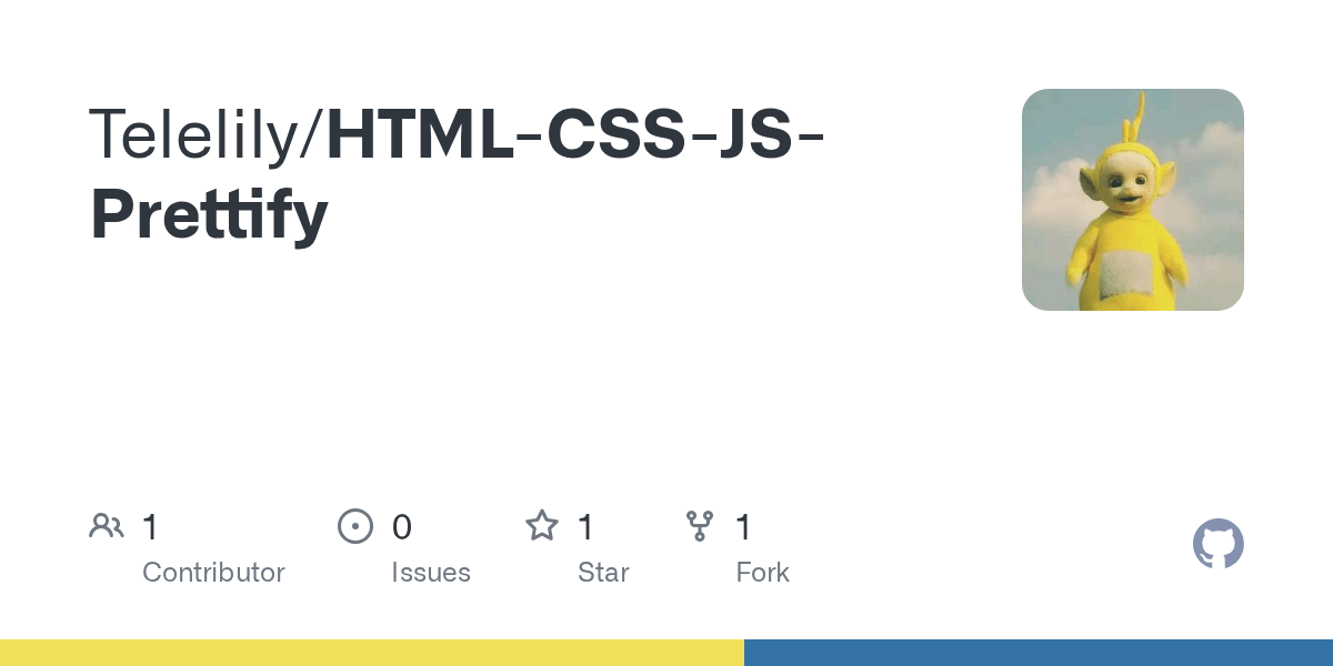 GitHub Telelily/HTMLCSSJSPrettify
