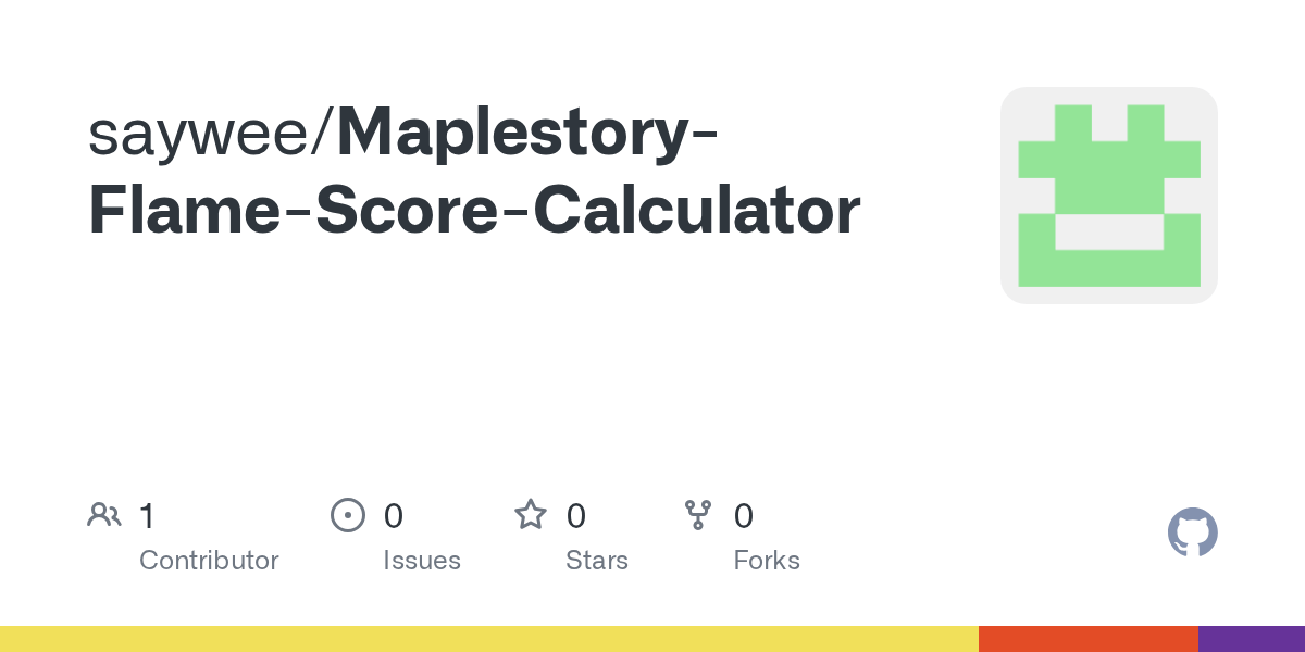 GitHub saywee/MaplestoryFlameScoreCalculator