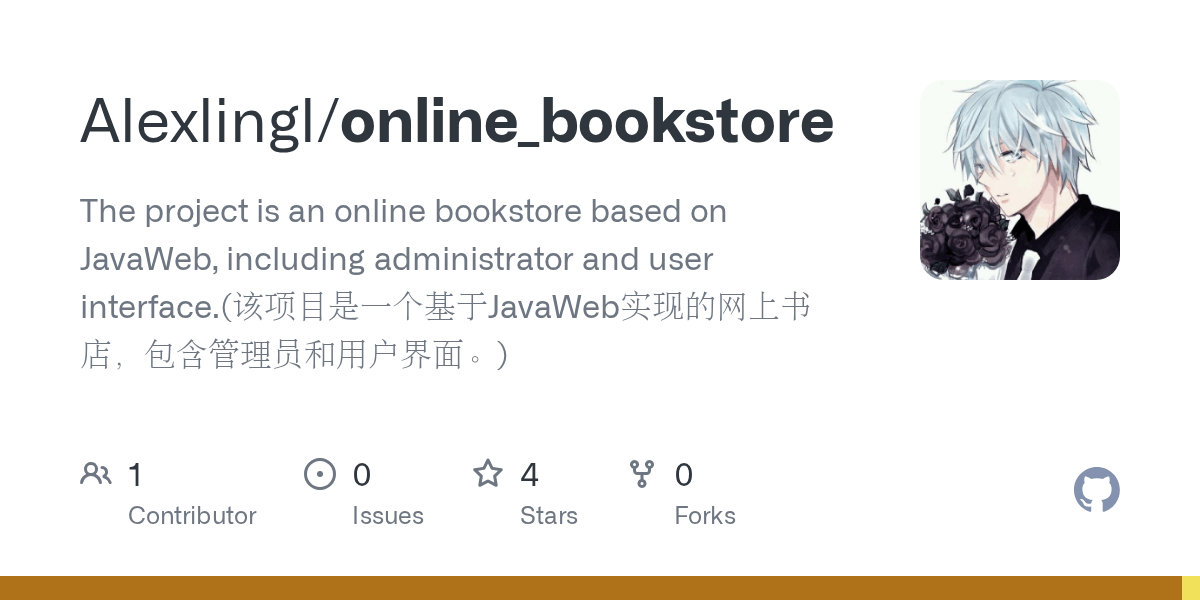 GitHub The project is an online bookstore