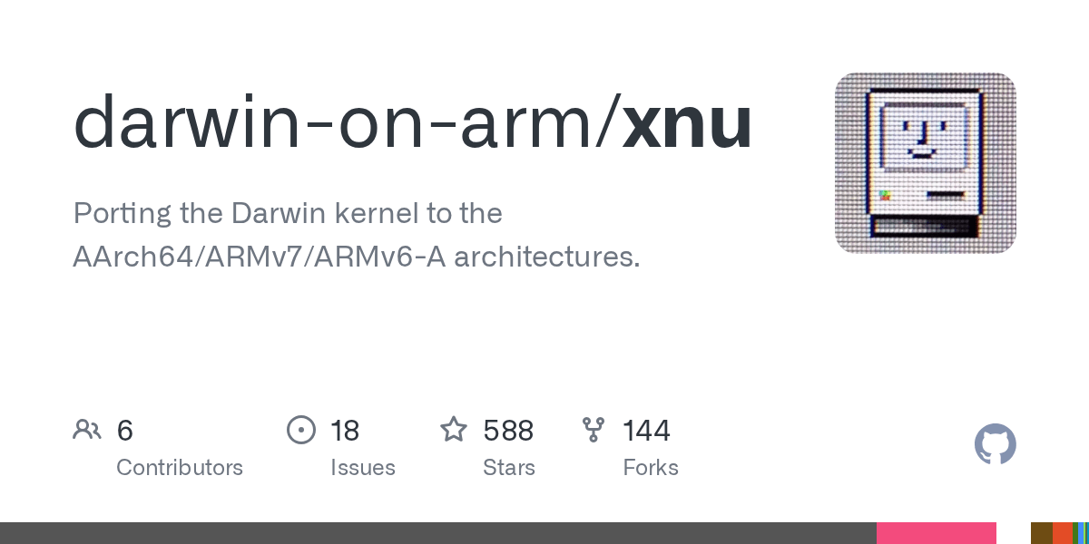 GitHub darwinonarm/xnu Porting the Darwin kernel to the AArch64