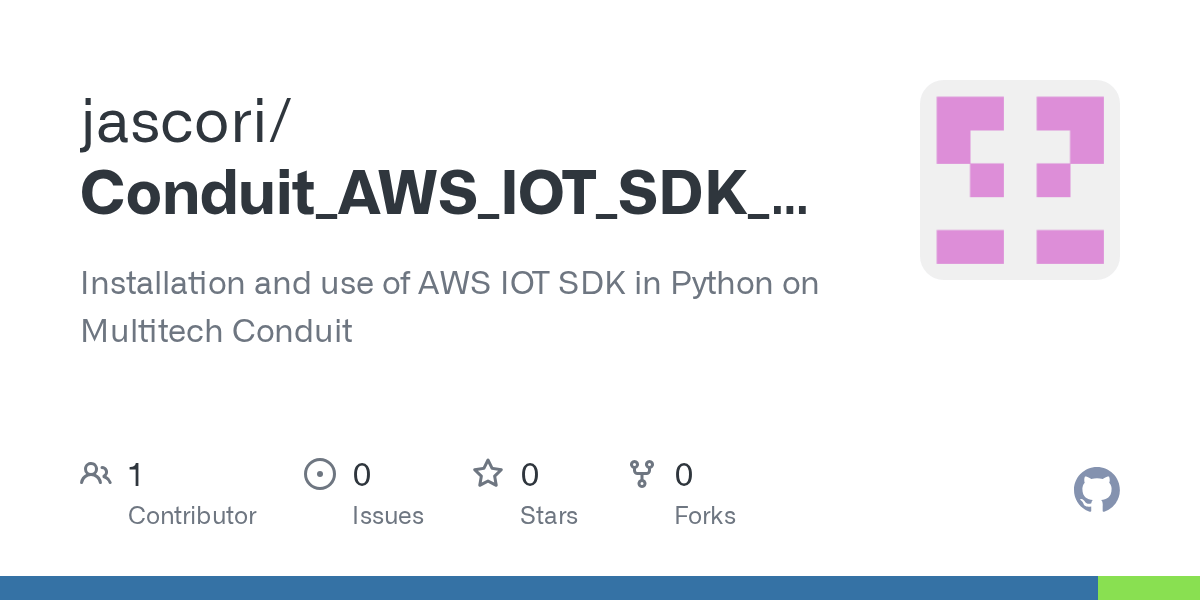 GitHub jascori/Conduit_AWS_IOT_SDK_Python Installation and use of AWS IOT SDK in Python on