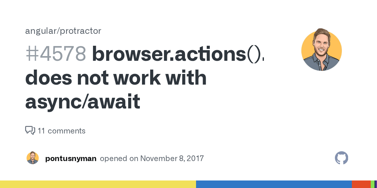 browser.actions().click() does not work with async/await · Issue 4578