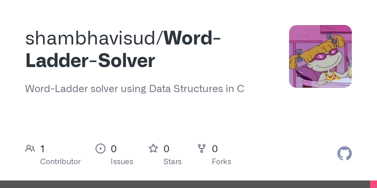 GitHub shambhavisud/WordLadderSolver WordLadder solver using Data