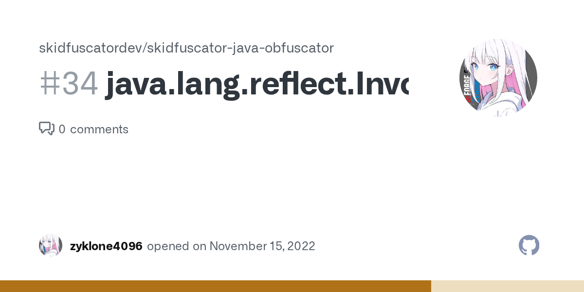 java.lang.reflect.InvocationTargetException · Issue 34