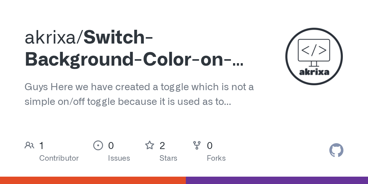 GitHub akrixa/SwitchBackgroundColoronToggleClick Guys Here we