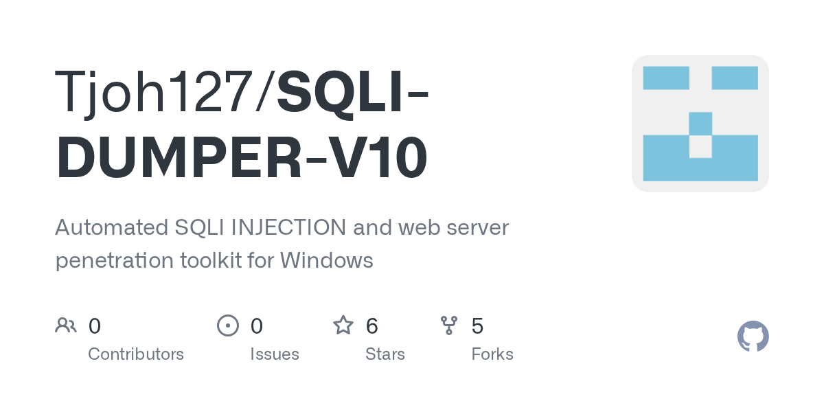 GitHub Tjoh127/SQLIDUMPERV10 Automated SQLI INJECTION and web