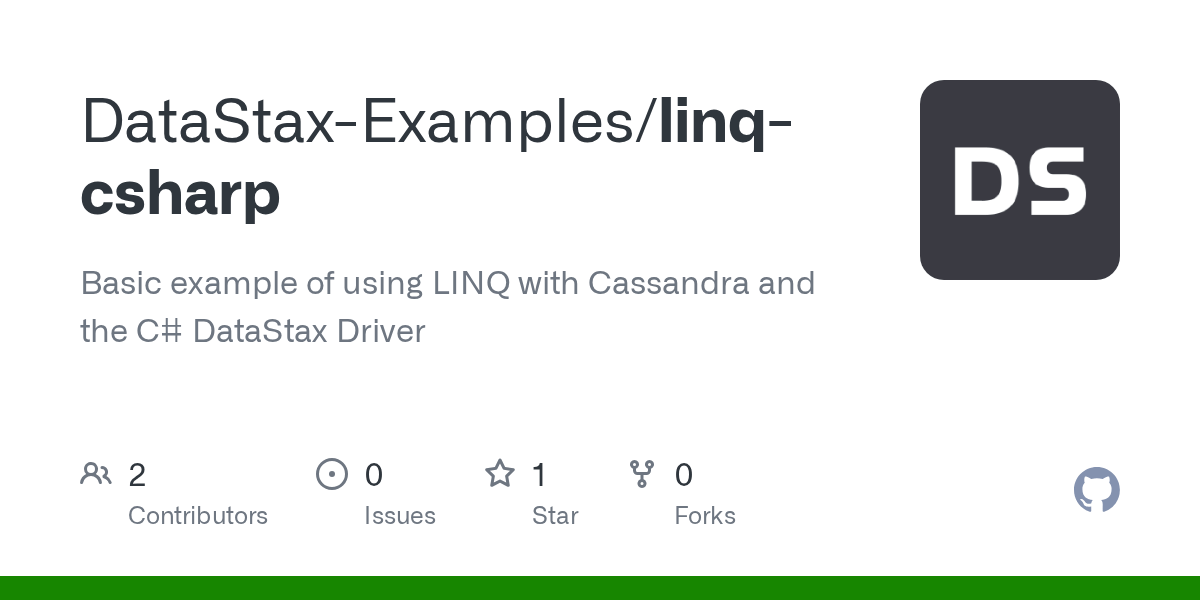 GitHub DataStaxExamples/linqcsharp Basic example of using LINQ