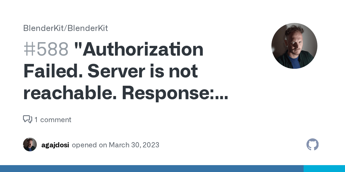 "Authorization Failed. Server is not reachable. Response Cannot
