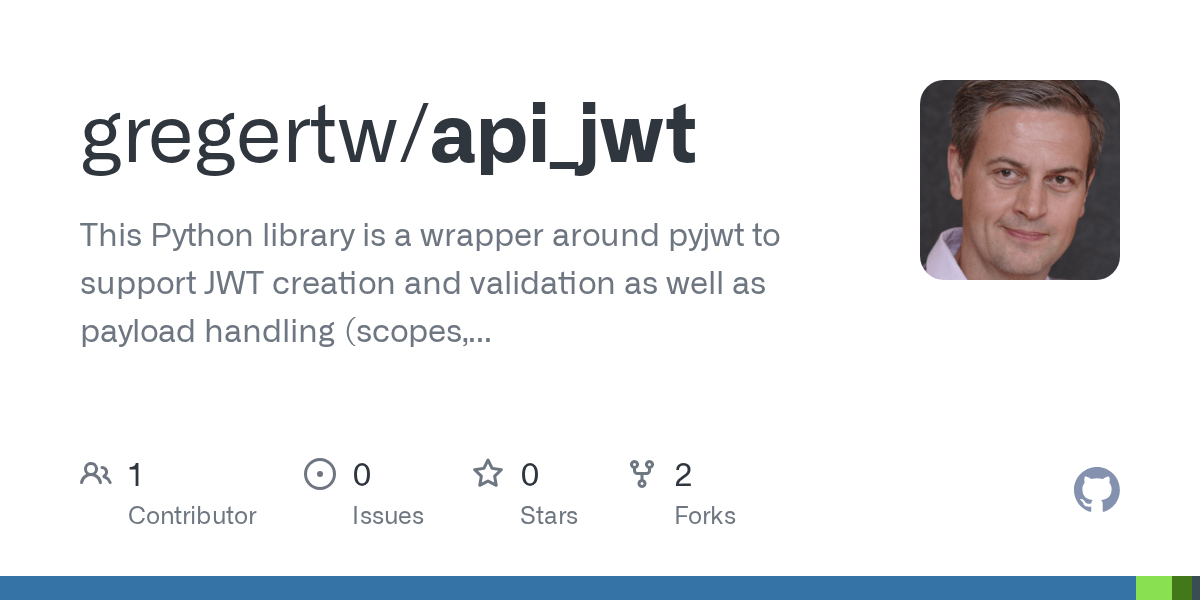 GitHub gregertw/api_jwt This Python library is a wrapper around