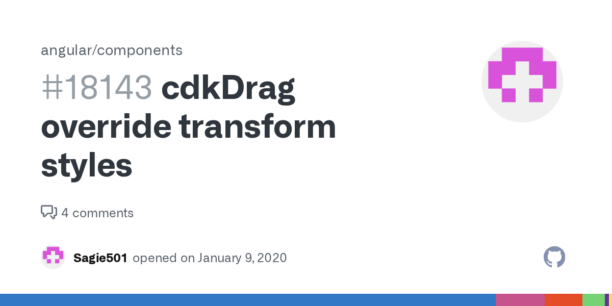 cdkDrag override transform styles · Issue 18143 ·