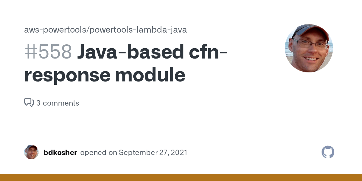 Javabased cfnresponse module · Issue 558 · awspowertools/awslambda